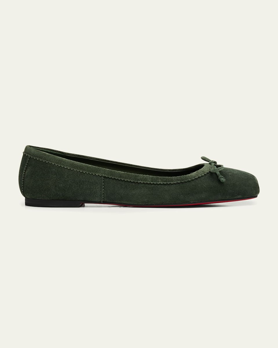 Mamadrague Velour Red Sole Ballerina Flats